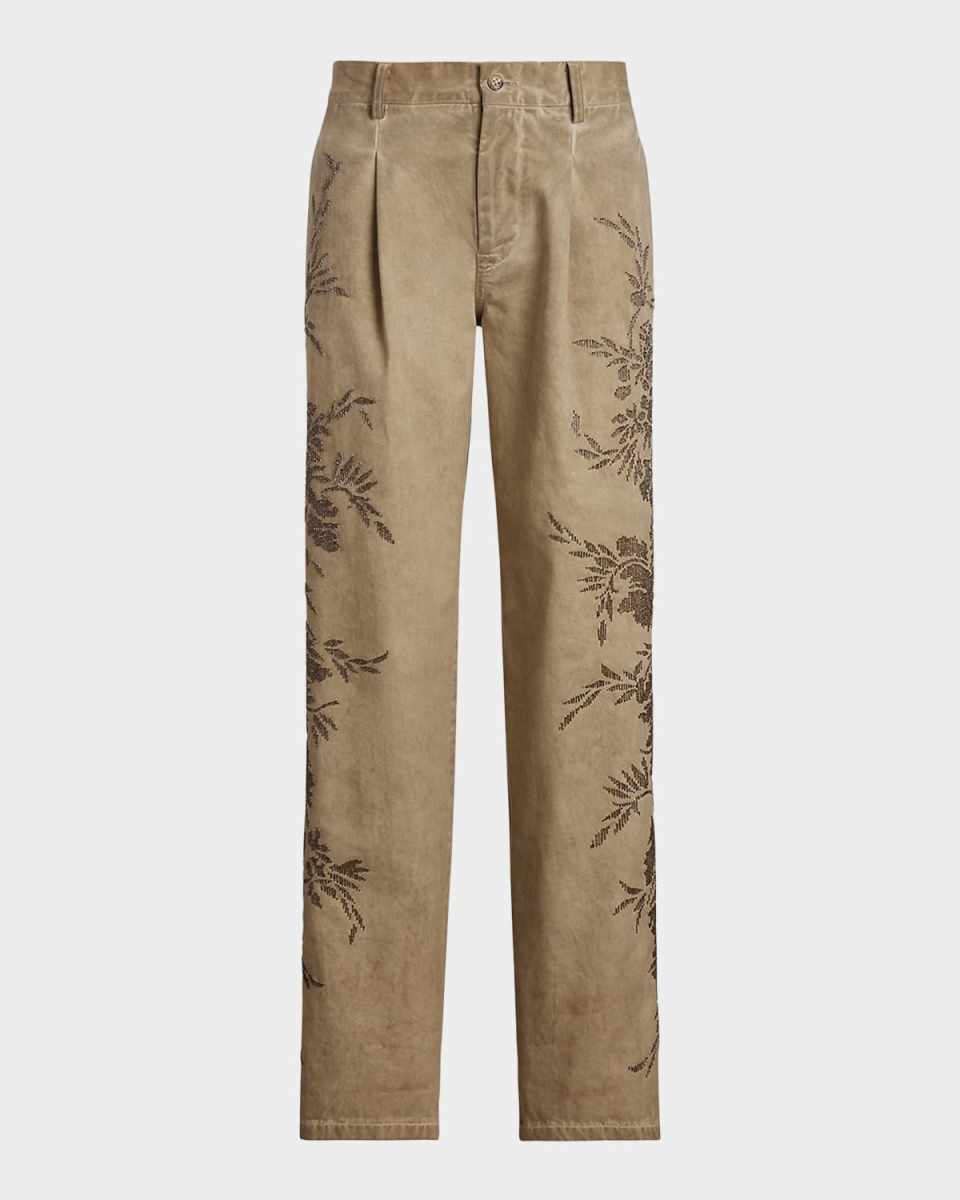 Fallon Embellished Cotton Chino Pants
